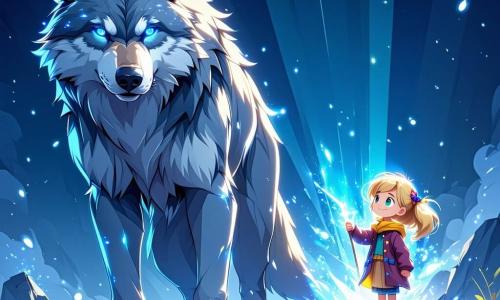 Au centre de l'image, un loup-garou au pelage argenté et aux yeux bleu saphir se tient sur ses pattes arrière, prêt à défendre ses amis avec une expression courageuse. À ses côtés, Lila, une jeune fille de dix ans aux cheveux dorés et aux yeux verts, tient une Fleur de Lune scintillante, souriante. En arrière-plan, une tortue géante, Tortuga, observe la scène avec sagesse. Le décor est un marais enchanté sous la lumière de la pleine lune, avec des arbres noueux et des fleurs luminescentes. Lila lève la Fleur de Lune vers le ciel tandis que Théo, le loup-garou, se prépare à défendre son amie contre une ombre menaçante, symbolisant la victoire sur l'obscurité.